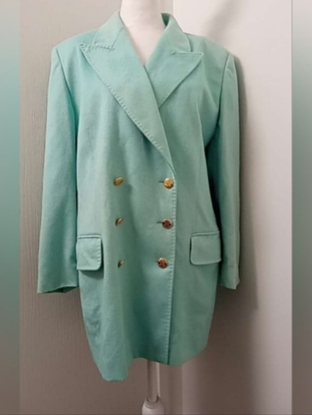 Escada Womens Pastel Buttoned Virgin Wool Blend Blazer Sz 42